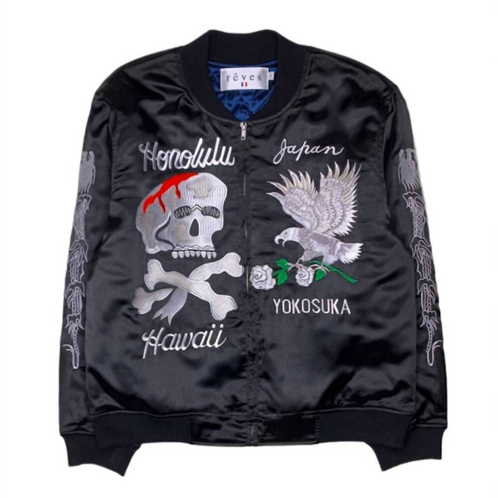 NEW REVES PARIS men's embroidered jacket in black